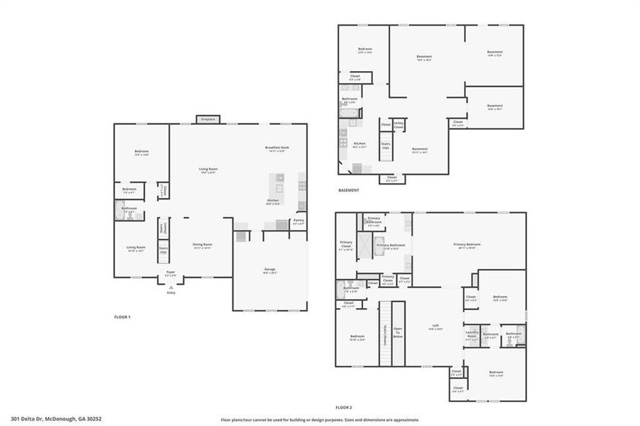 2D floor plan layout of this home in Trinity Park, McDonough, GA (Image 7).