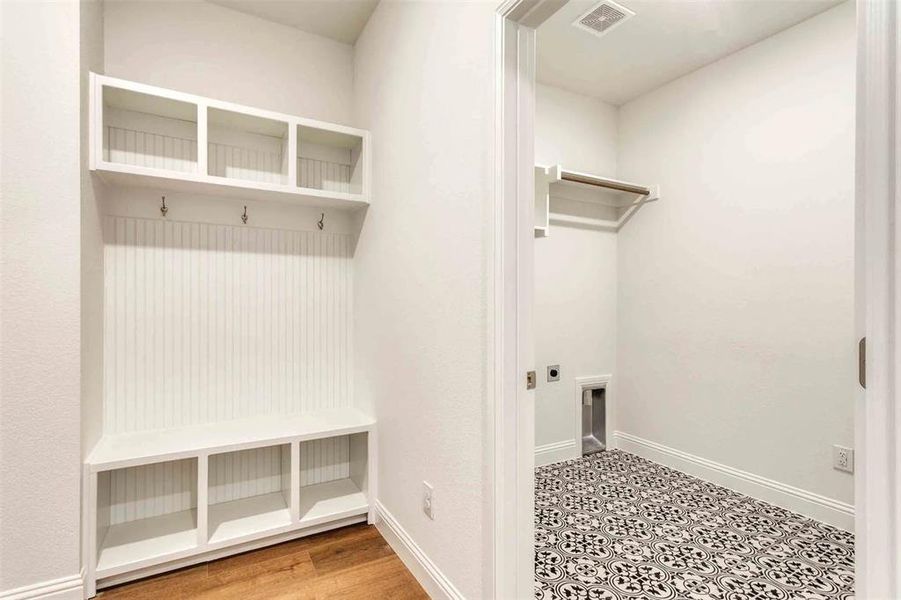 Mudroom with baseboards