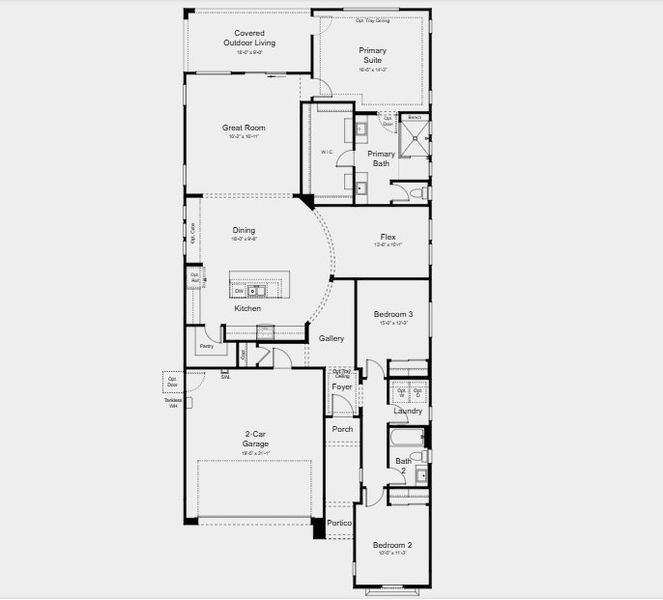 2D floor plan layout for the Iris by Taylor Morrison in Verdin Discovery Collection, Phoenix, AZ (Image 3). 2D floor plan layout for the Iris by Taylor Morrison in Verdin Discovery Collection, Phoenix, AZ (Image 3).