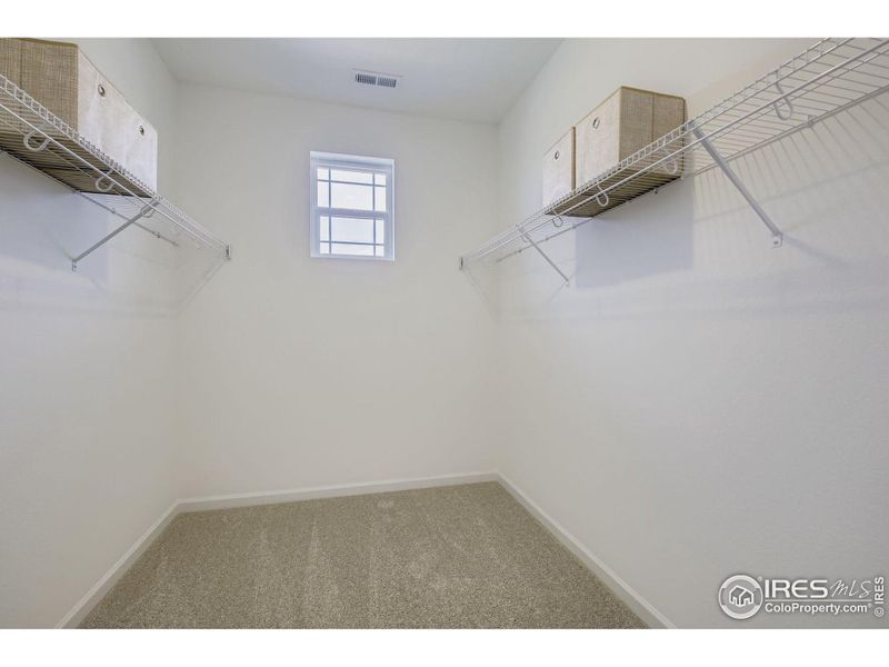 Generous walk-in closet