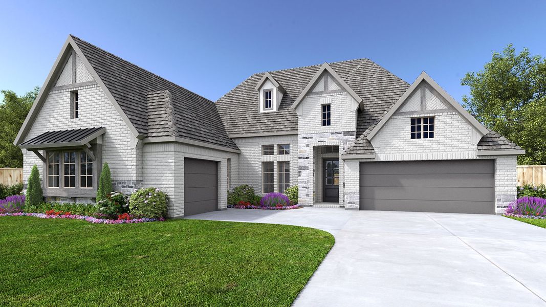 Representative exterior photo of a completed home built from the 2896W by Perry Homes in Riceland, Mont Belvieu, TX (Image 3).