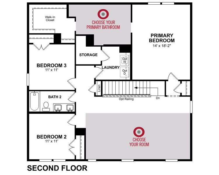 2D floor plan layout of this home in Watkins Grove, Raleigh, NC (Image 27).