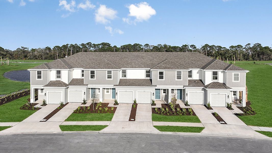 Representative exterior photo of a completed home built from the Marigold by Taylor Morrison in Vinterra Townhomes, Nokomis, FL (Image 16).