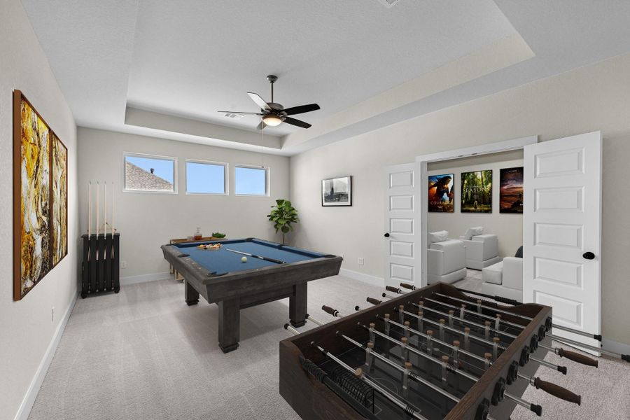 Furnished interior view inside a new home in Bridgeland, Cypress (Image 30).