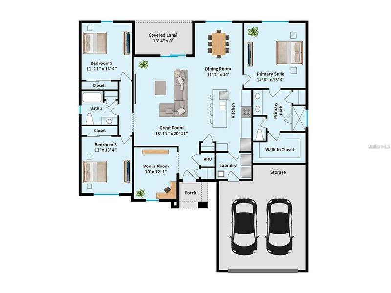 2D floor plan layout of this home in , North Port, FL (Image 4).