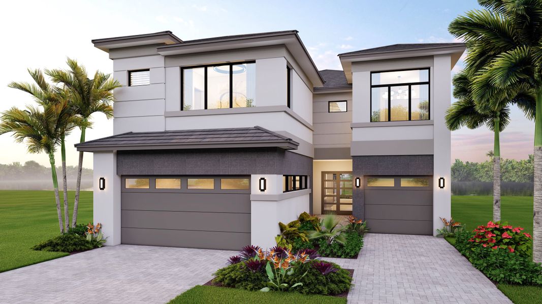 Representative exterior photo of a completed home built from the Celestia by GL Homes in Apex at Avenir, Palm Beach Gardens, FL (Image 21). Representative exterior photo of a completed home built from the Celestia by GL Homes in Apex at Avenir, Palm Beach Gardens, FL (Image 21).