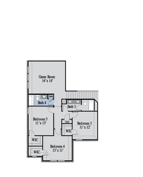 2D floor plan layout of this home in Edgewater, Fate, TX (Image 6).
