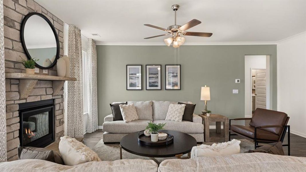 Furnished interior view inside a new home in Heritage Pointe, Senoia (Image 27).