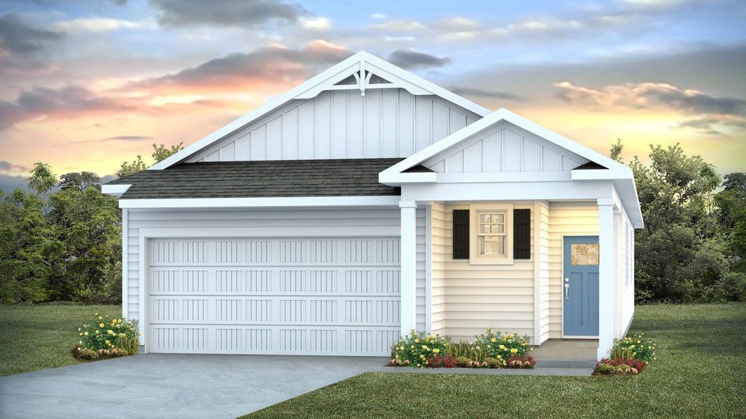 Front exterior of a new home in Lockwood Landing, Supply, NC, highlighting curb appeal (Image 1). Front exterior of a new home in Lockwood Landing, Supply, NC, highlighting curb appeal (Image 1).