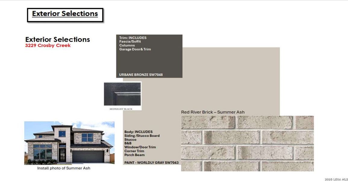 Sample of building materials used in homes in Homestead, Schertz (Image 6).