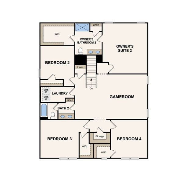 2D floor plan layout for the Hudson by Century Communities in Averitt Landing, Lebanon, TN (Image 2).