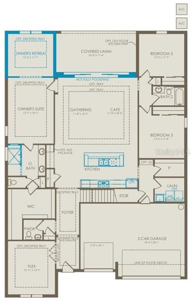 2D floor plan layout of this home in Parkside Trails, Clermont, FL (Image 3). 2D floor plan layout of this home in Parkside Trails, Clermont, FL (Image 3).