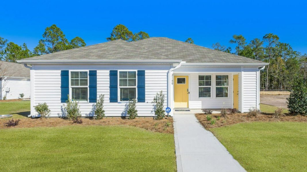 Representative exterior photo of a completed home built from the CURTIS by D.R. Horton in The Cottages at Blake Farm, Wilmington, NC (Image 2). Representative exterior photo of a completed home built from the CURTIS by D.R. Horton in The Cottages at Blake Farm, Wilmington, NC (Image 2).