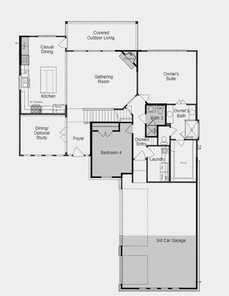 Structural options include: 3 car garage, gourmet kitchen 2, built in pantry, bath 3 in lieu of half bath, bed 4 in lieu of flex room, optional bed 6 and bath 5, media room, fireplace, and sliding glass doors.