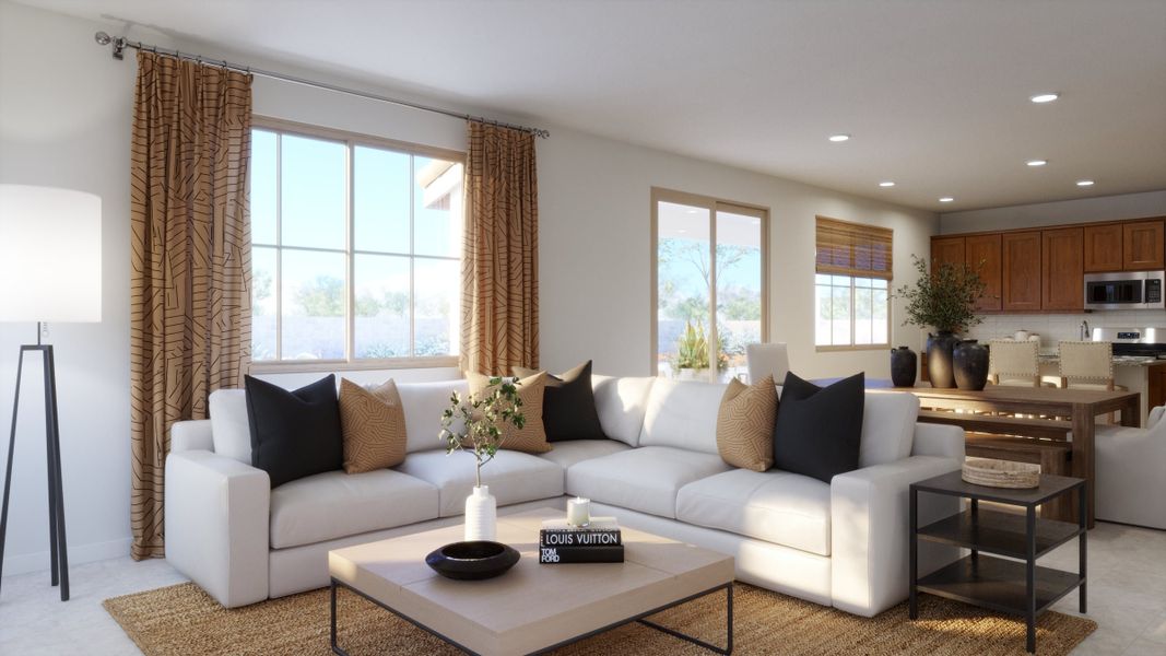 Representative furnished interior of a home built from the 1 by Risewell Homes in Bella Storia, Gilbert (Image 3).
