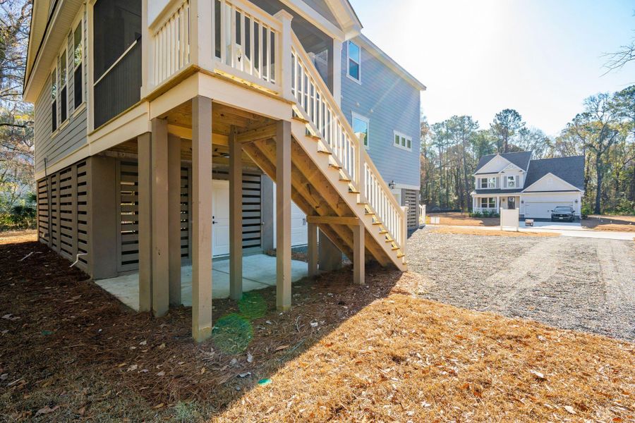 Exterior details and patio area of a home in Waterloo Estates, Johns Island (Image 35).
