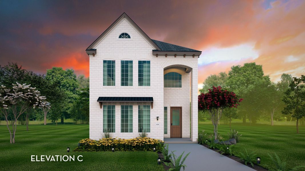 Representative exterior photo of a completed home built from the Rainier by CastleRock Communities in The Summit at Center Stage, Keller, TX (Image 21).