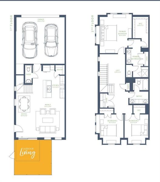 2D floor plan layout of this home in Ten Mile Creek, Celina, TX (Image 3).