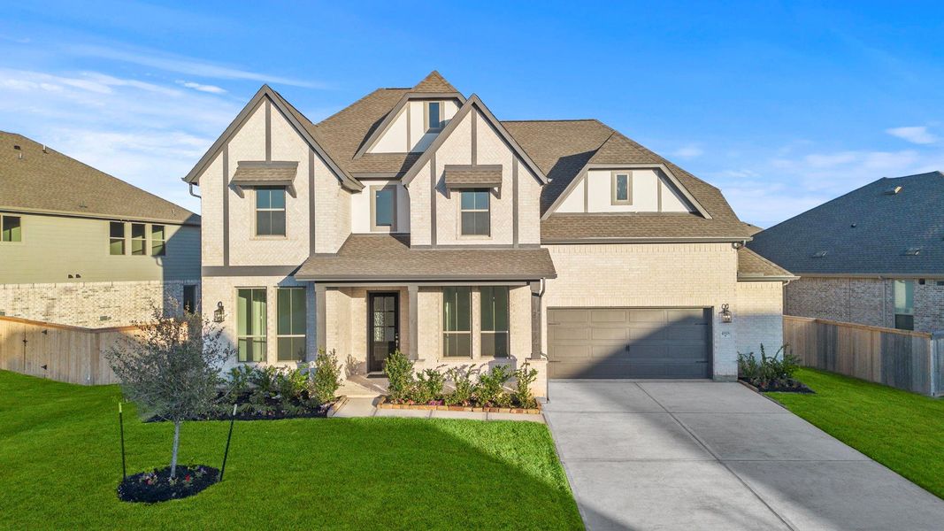 Front exterior of a new home in Coastal Point, League City, TX, highlighting curb appeal (Image 19).