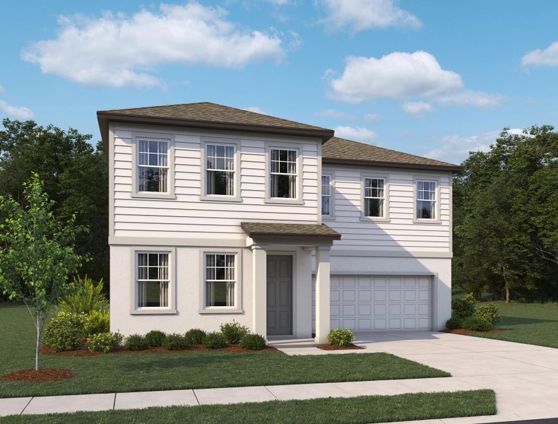 Representative exterior photo of a completed home built from the Griffin by Ashton Woods in Oakfield Trails Traditional, Parrish, FL (Image 2).