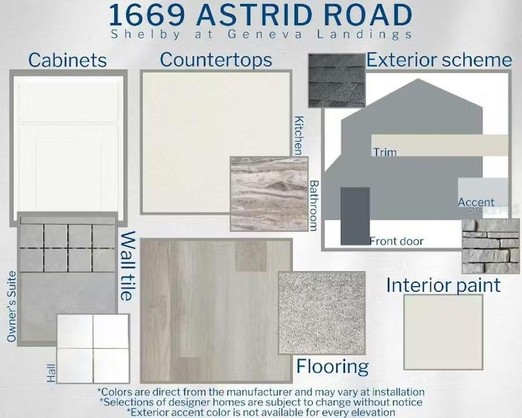 Sample of building materials used in homes in Geneva Landings, Davenport (Image 3). Sample of building materials used in homes in Geneva Landings, Davenport (Image 3).