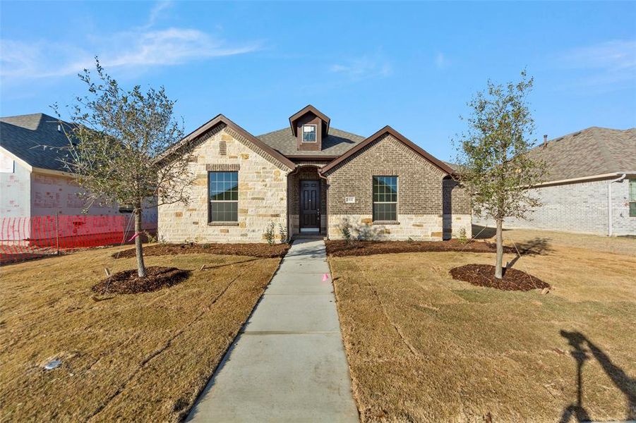 View of front facade with a front lawn