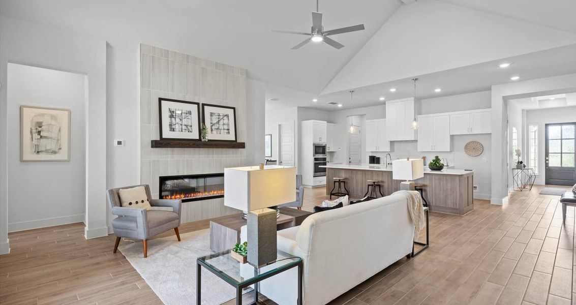 Representative furnished interior of a home built from the Wyatt by Chesmar Homes in Sunfield, Buda (Image 6).