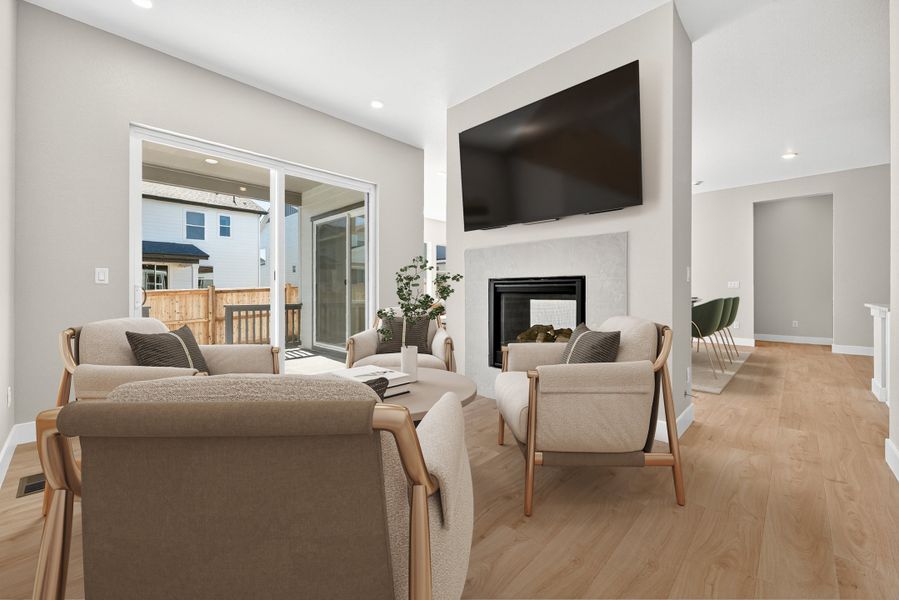 Furnished interior view inside a new home in Trailstone, Arvada (Image 4).