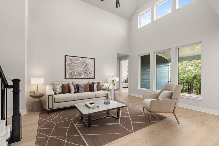 Open Concept Family Room - Virtually Staged