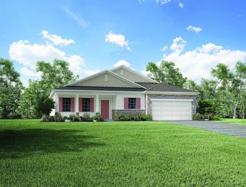 Representative exterior photo of a completed home built from the Harmony by Maronda Homes in Oakwood Estates, Green Cove Springs, FL (Image 7).