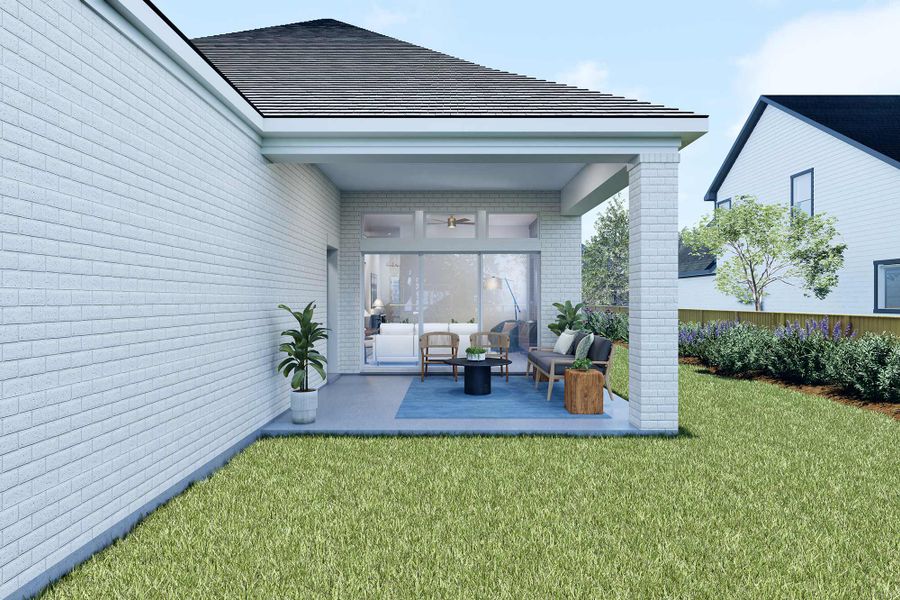 Representative exterior details of a home built from the The Alberta by David Weekley Homes in The Highlands Encore - Tranquil Collection, Porter (Image 4).