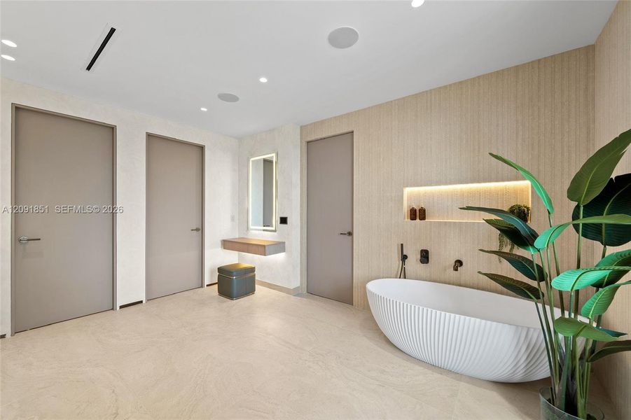 Furnished interior view inside a new home in , Miami Beach (Image 15). Furnished interior view inside a new home in , Miami Beach (Image 15).