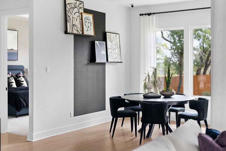 Furnished interior view inside a new home in Park Collection at Heritage, Dripping Springs (Image 11).