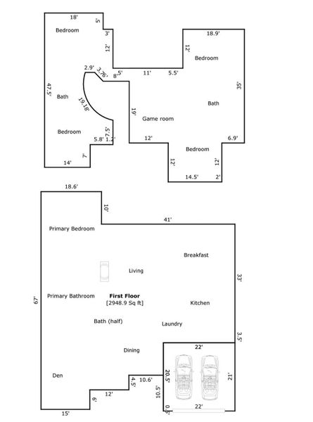 2D floor plan layout of this home in , Dickinson, TX (Image 5).