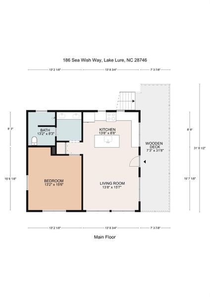 Main Level Floorplan - this is intered from the upstairs deck.