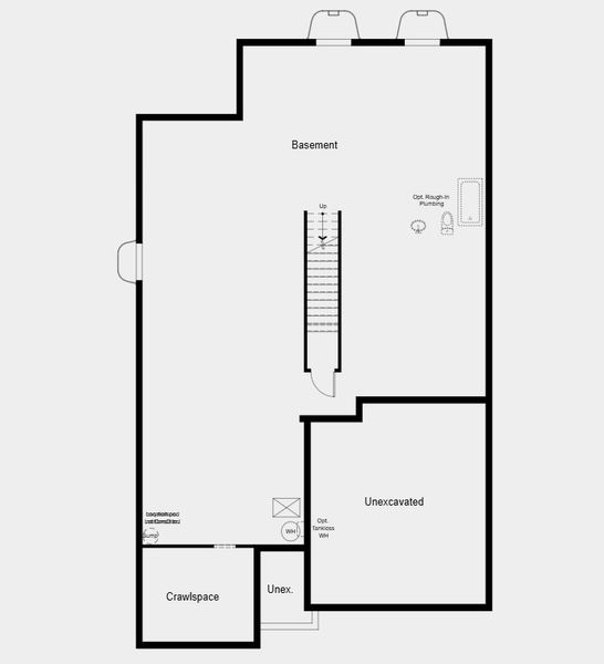 2D floor plan layout of this home in Trailstone Explorer Collection, Arvada, CO (Image 5).