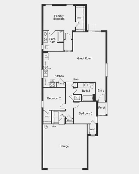 2D floor plan layout for the Plan 1511 Modeled by KB Home in Cedar Crossings I, Haines City, FL (Image 4). 2D floor plan layout for the Plan 1511 Modeled by KB Home in Cedar Crossings I, Haines City, FL (Image 4).