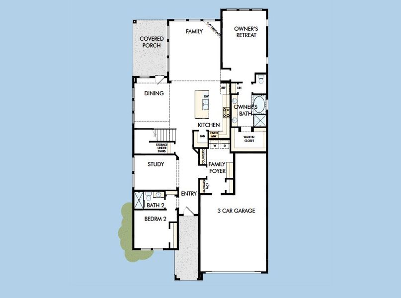 2D floor plan layout for the The Lavender by David Weekley Homes in Goodland – Classic Series, Grand Prairie, TX (Image 6). 2D floor plan layout for the The Lavender by David Weekley Homes in Goodland – Classic Series, Grand Prairie, TX (Image 6).