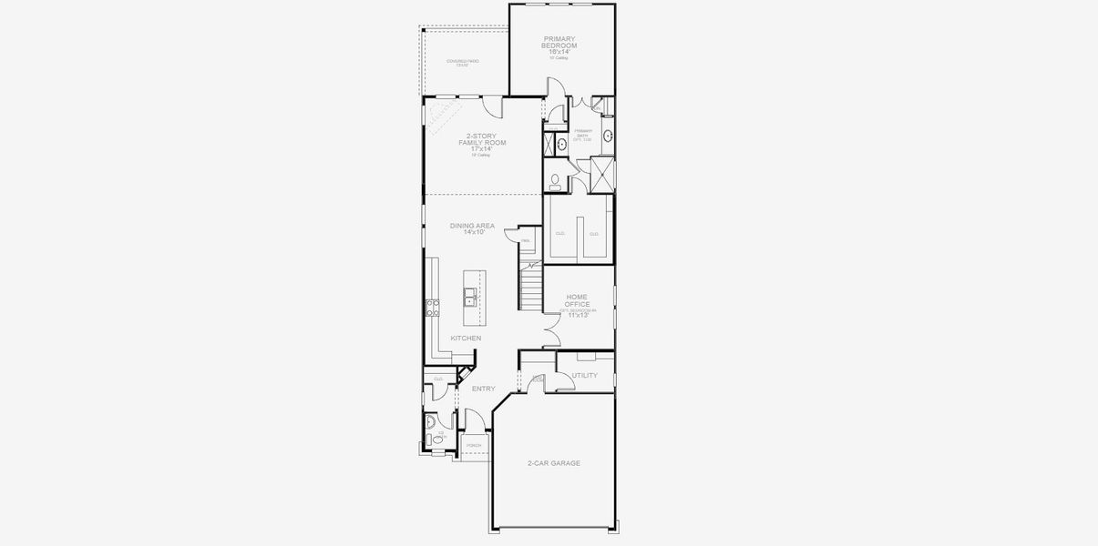 2D floor plan layout for the 2330W by Perry Homes in Wildtree, Montgomery, TX (Image 4).