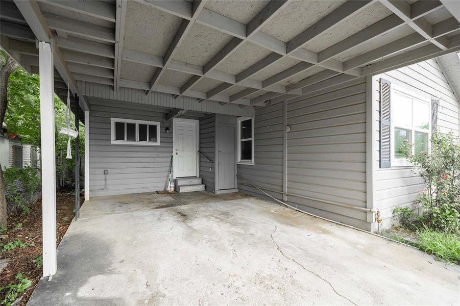 Exterior details and patio area of a home in , Early (Image 4). Exterior details and patio area of a home in , Early (Image 4).