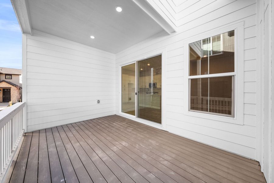 Exterior details and patio area of a home in Trumark Homes at Sterling Ranch, Littleton (Image 3).
