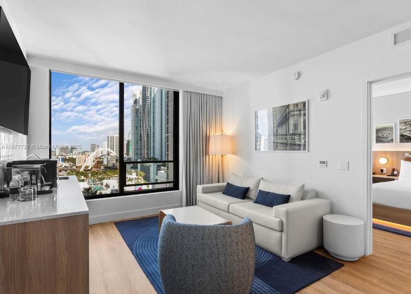 Furnished interior view inside a new home in Gale Hotel & Residences Miami (former Natiivo), Miami (Image 6). Furnished interior view inside a new home in Gale Hotel & Residences Miami (former Natiivo), Miami (Image 6).