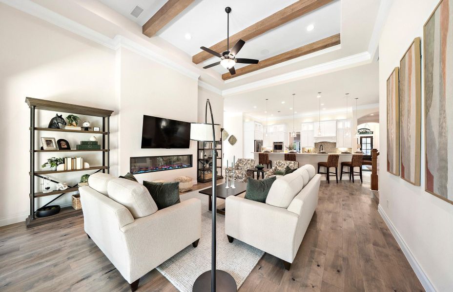 Furnished interior view inside a new home in Bridgeland 60′, Cypress (Image 29).
