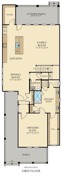 2D floor plan layout of this home in Heron's Walk at Summers Corner, Summerville, SC (Image 5).