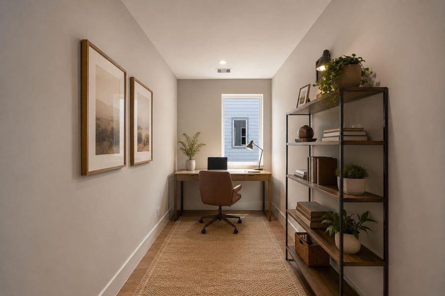 Virtually staged office/flex area