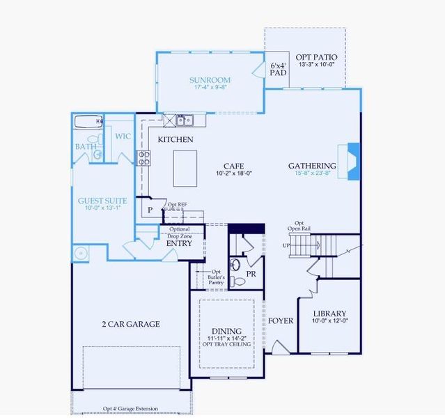 2D floor plan layout of this home in Berkeley Mill, Cumming, GA (Image 4).