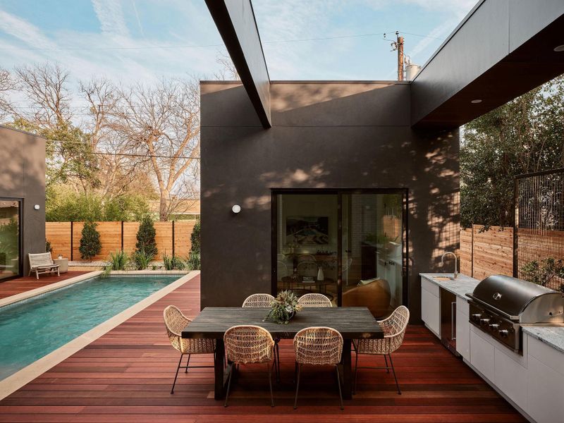 Exterior details and patio area of a home in , Austin (Image 3).