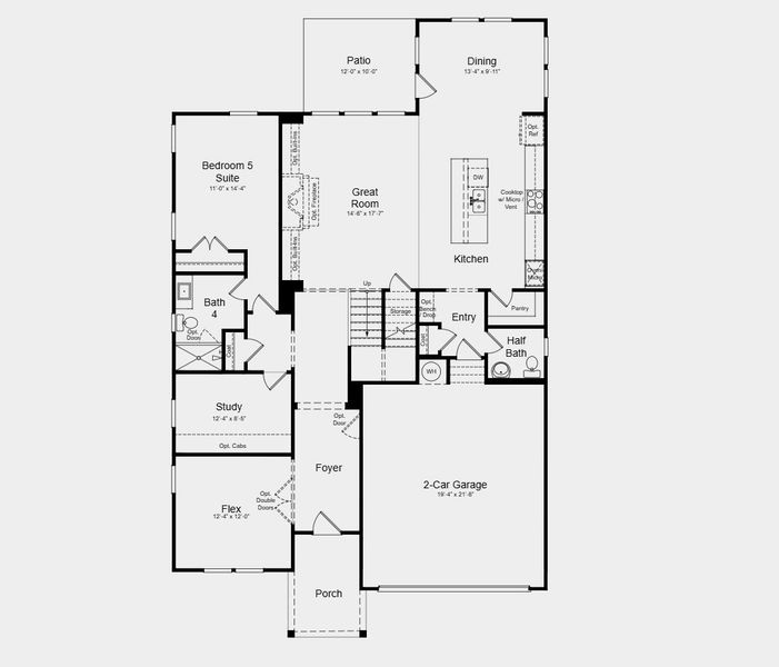 2D floor plan layout for the Sumner by Taylor Morrison in Nichols Farm, Dacula, GA (Image 5).