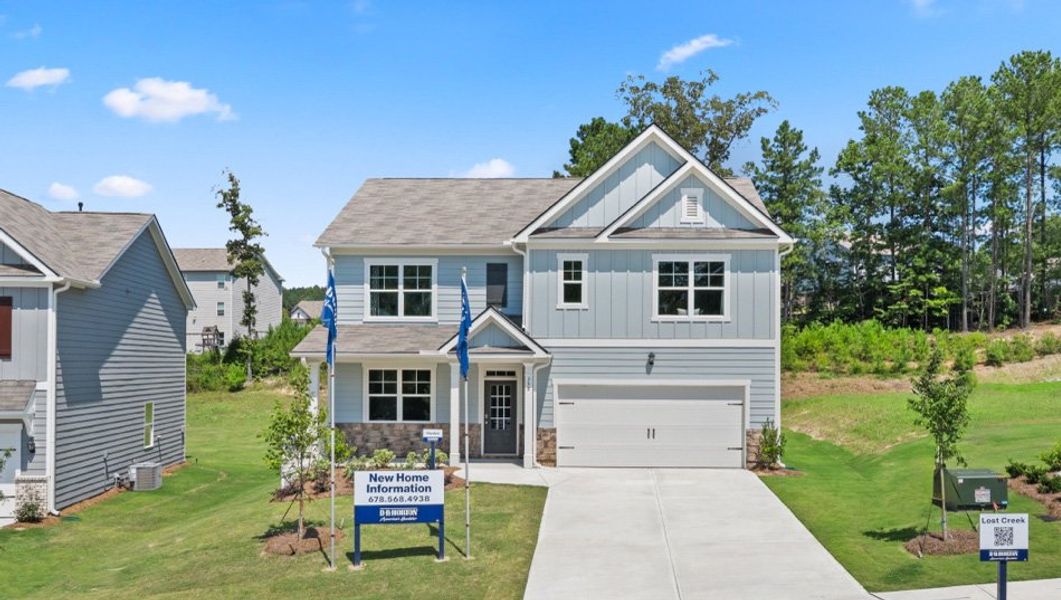 Representative exterior photo of a completed home built from the HAYDEN by D.R. Horton in Lost Creek, Dallas, GA (Image 1).