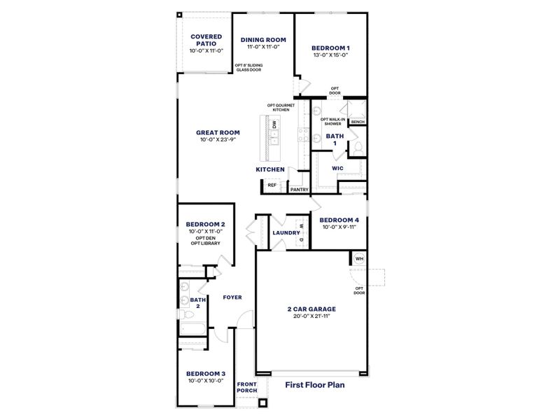 2D floor plan layout for the Blackbird by D.R. Horton in The Ridge at Stone Butte, Phoenix, AZ (Image 3).